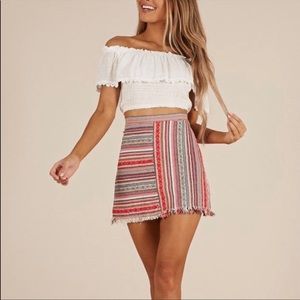 Showpo "Spice Your Life" bohemian mini skirt size 8